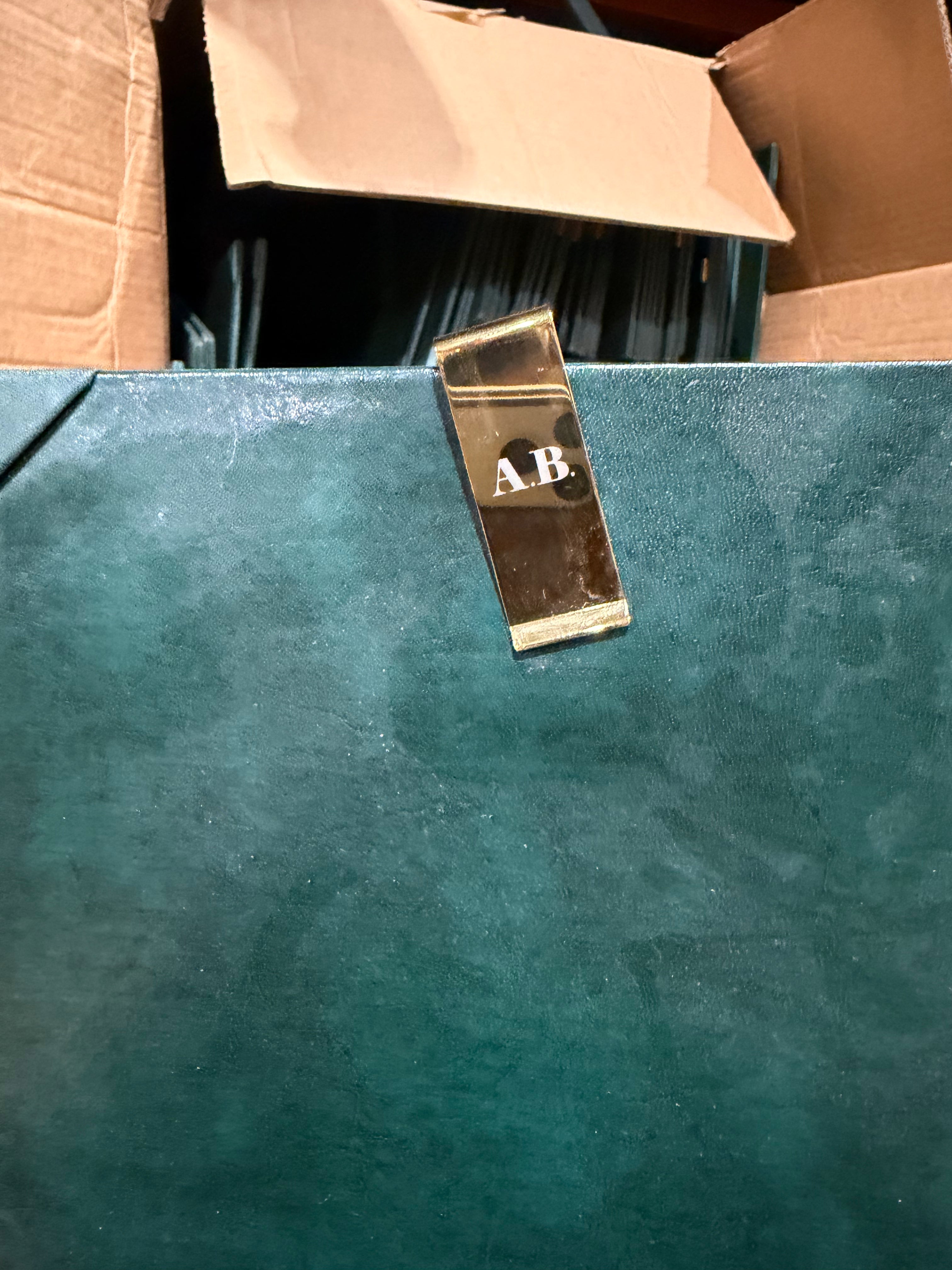 Personalized Green Leathr Clipboard
