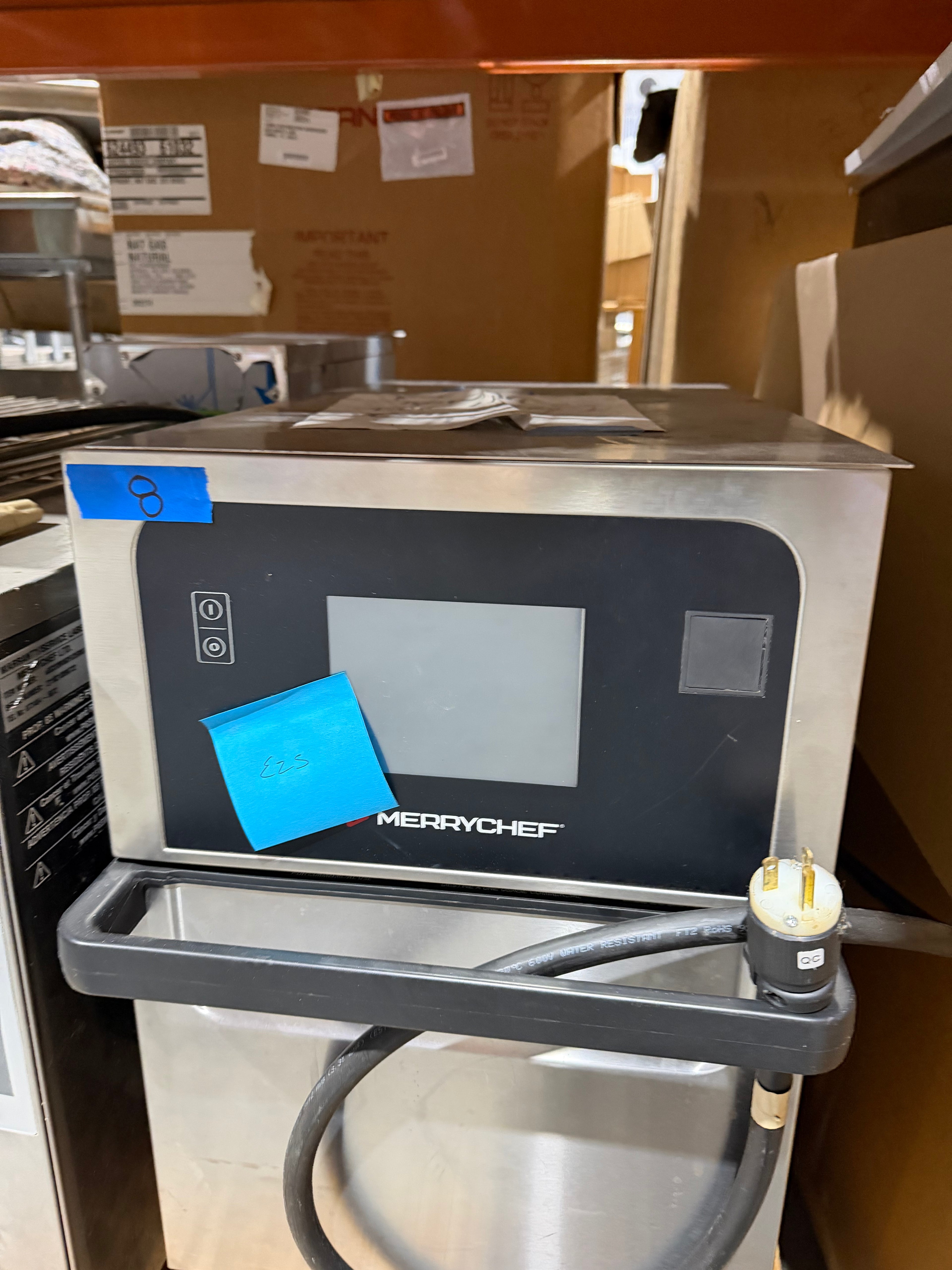 Merrychef High-Speed Oven Stainless-steel Body, Touchscreen Front Panel, And Attached Power Cord.