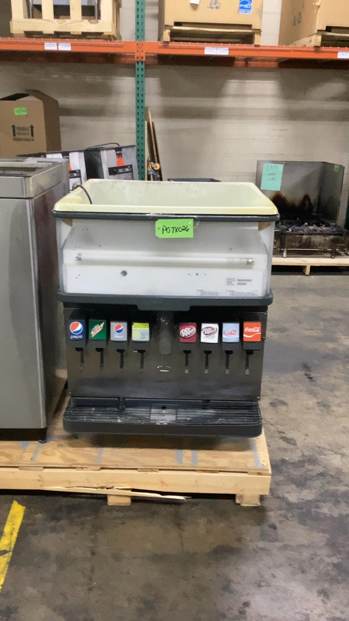CORNELIUS EVAL8 Beverage Dispenser, Countertop, 8-Valve Ice-Cooled Coca-Cola Classic Branded
