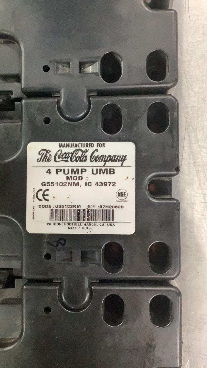 The Coca-Cola Company G55102NM, IC 43972 Pump Manifold, Underbar 4-Pump Rated, 8-Position, NSF Component, Made in USA