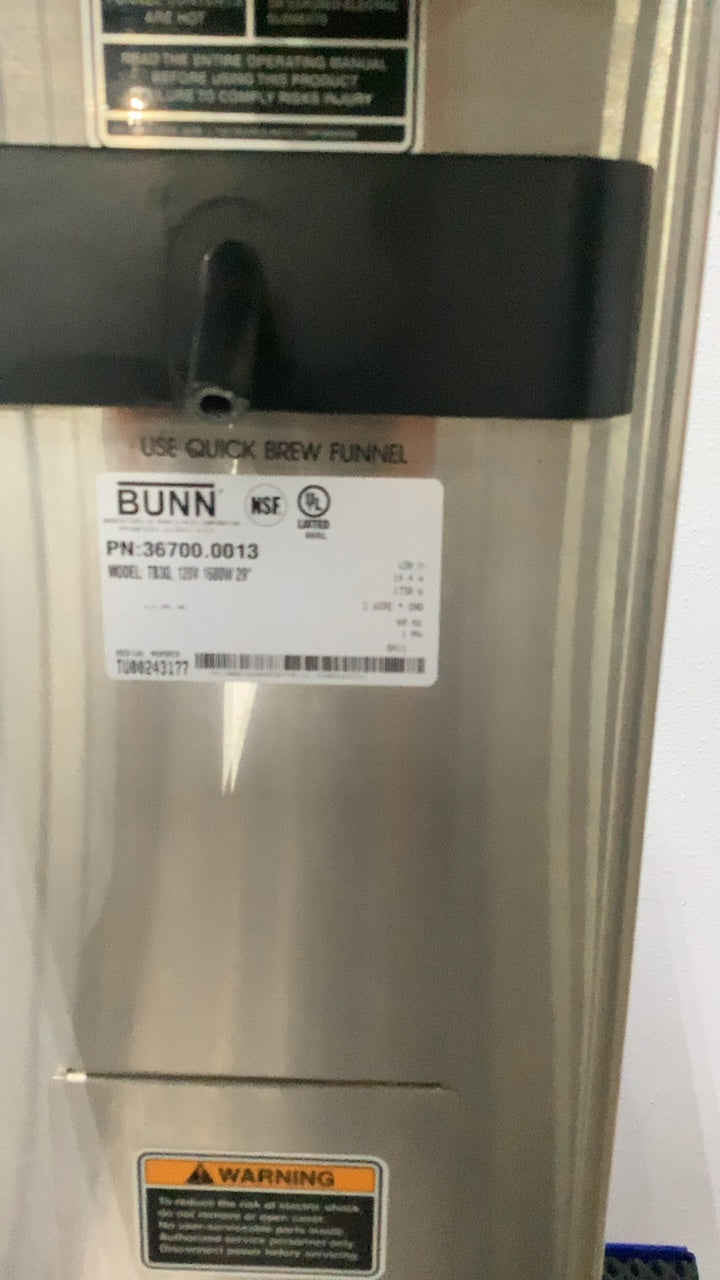 BUNN TB8Q Coffee Brewer, Pour-Over 120V 1680W Stainless Steel
