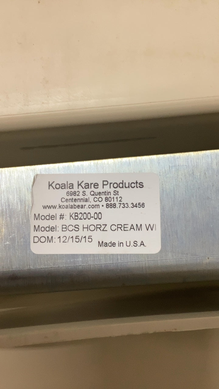 Koala Kare Products KB200-00 Baby Changing Station, Horizontal Wall-Mounted Cream Color Fold-Down With Safety Strap Made In U.S.A.