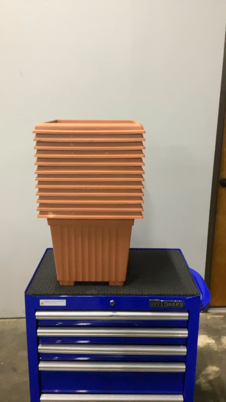 POTXO88 Plant Pots, Stacked Square Terracotta Color, 10 Count