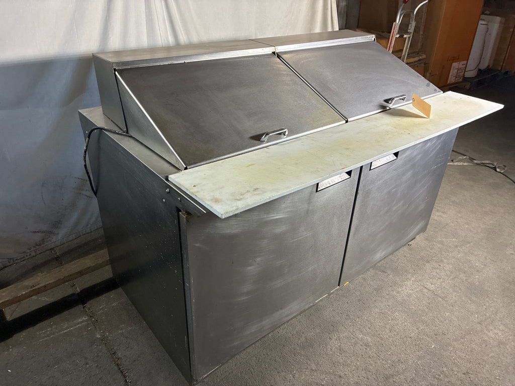 Delfield Sandwich Prep Table, Refrigerated, 2 Solid Swing Doors, Mobile