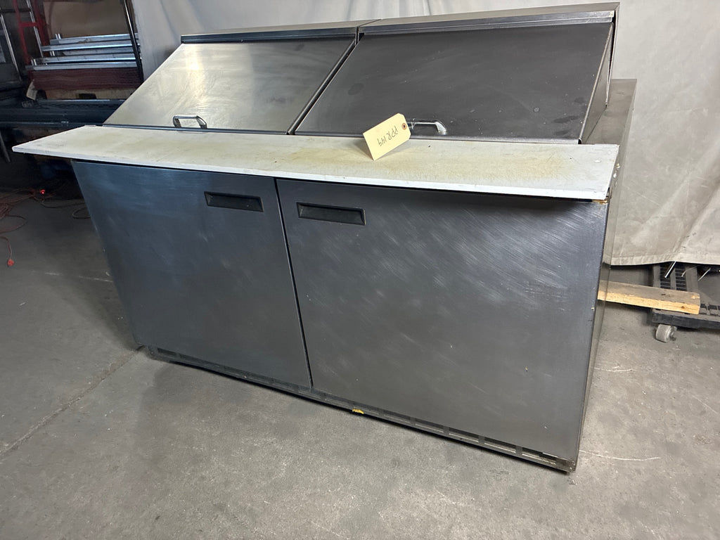 Delfield Sandwich Prep Table, Refrigerated, 2 Solid Swing Doors, Mobile