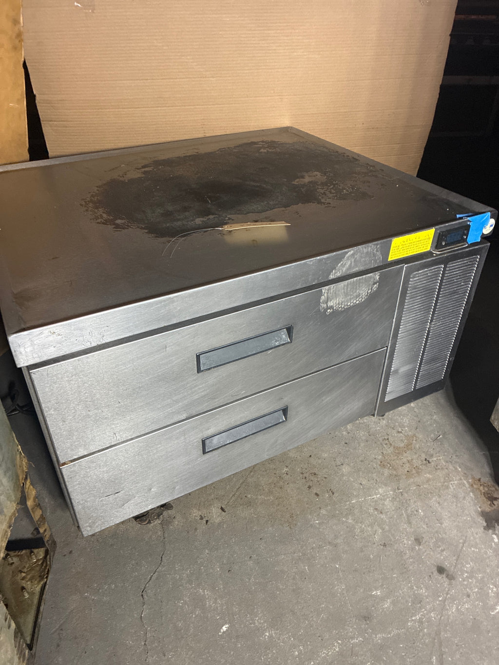Delfield Chef’s Base, Refrigerated, Two Drawers, Stainless, Mobile