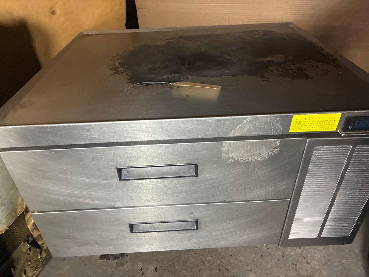 Delfield Chef’s Base, Refrigerated, Two Drawers, Stainless, Mobile