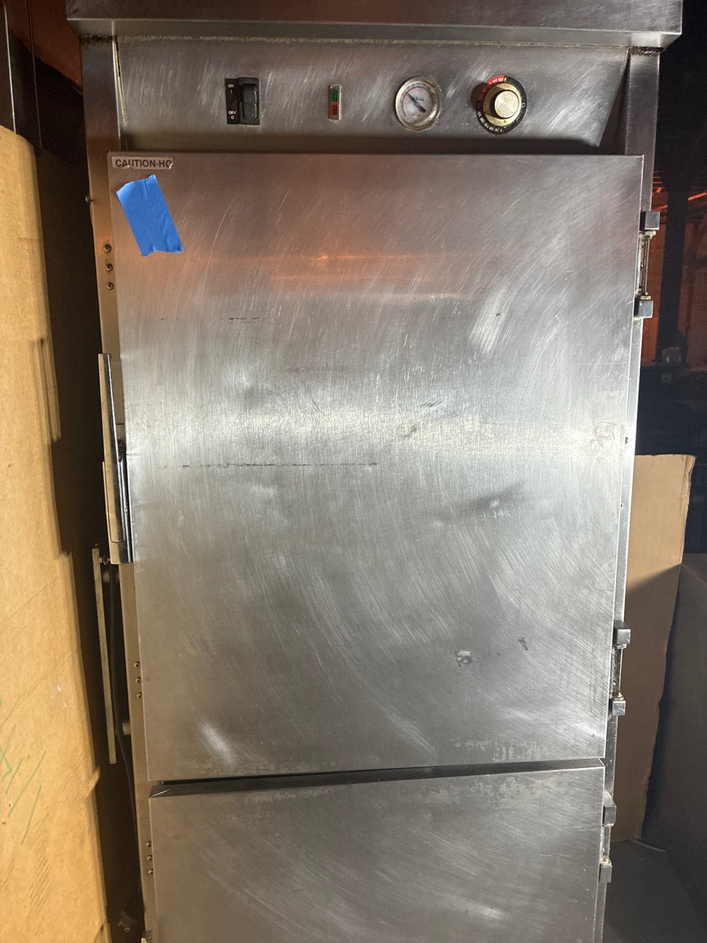 FWE UHST-13- OTB Hot Holding Cabinet, Up-Right, 2 Solid 1/2 Swing Doors, Stainless, Mobile