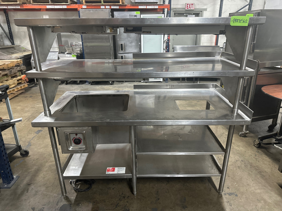 Stainless Steel Prep Table W/ Hatco Hot Well And Strip Heaters