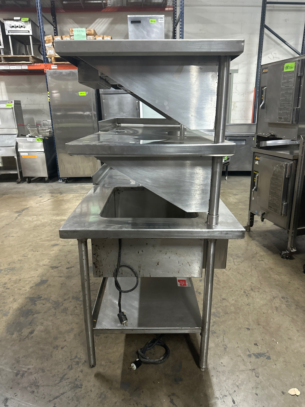 Stainless Steel Prep Table W/ Hatco Hot Well And Strip Heaters