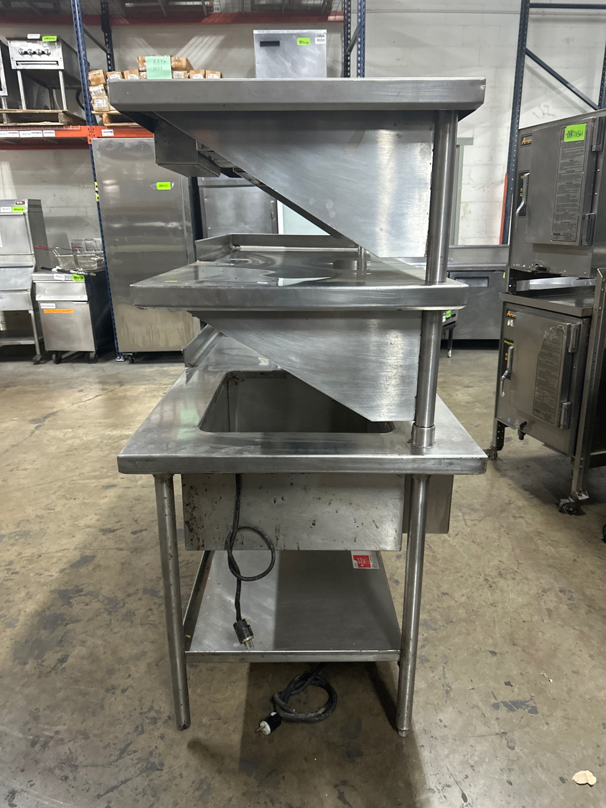 Stainless Steel Prep Table W/ Hatco Hot Well And Strip Heaters