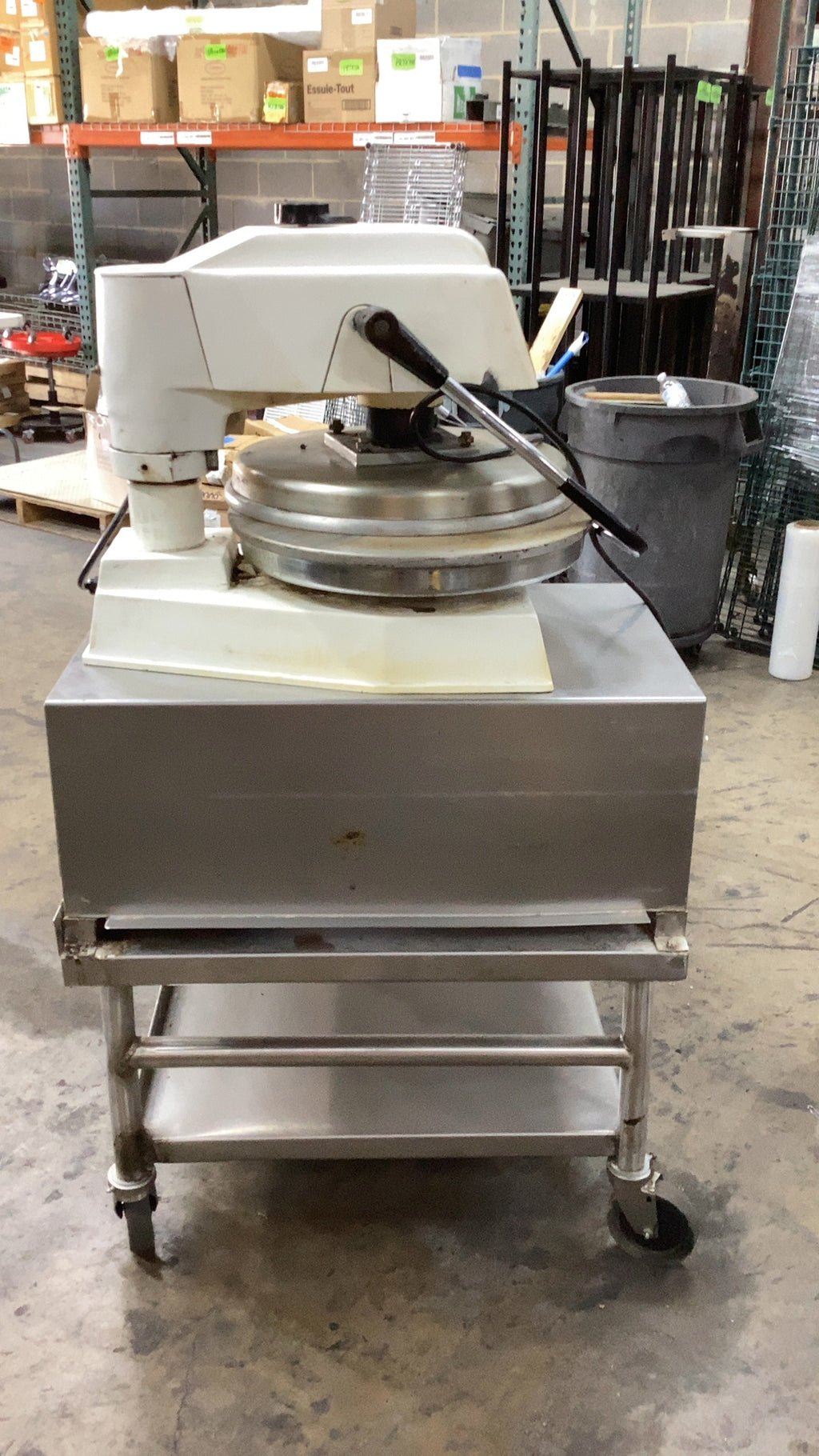 Doughpro DP1100 Dough Press On Stainless Steel Work Table