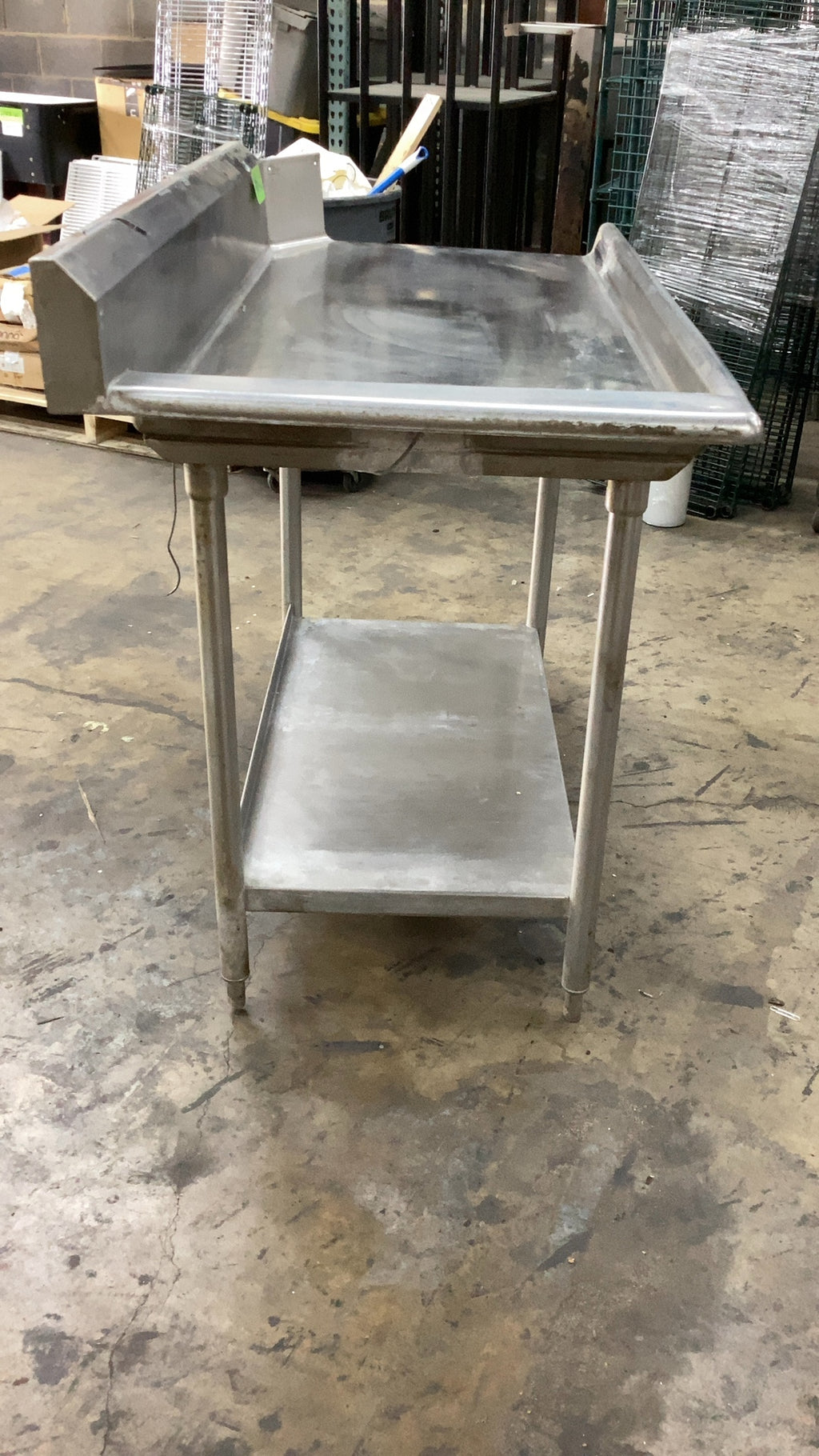 Stainless Steel Basin Work Table W/ Backsplash