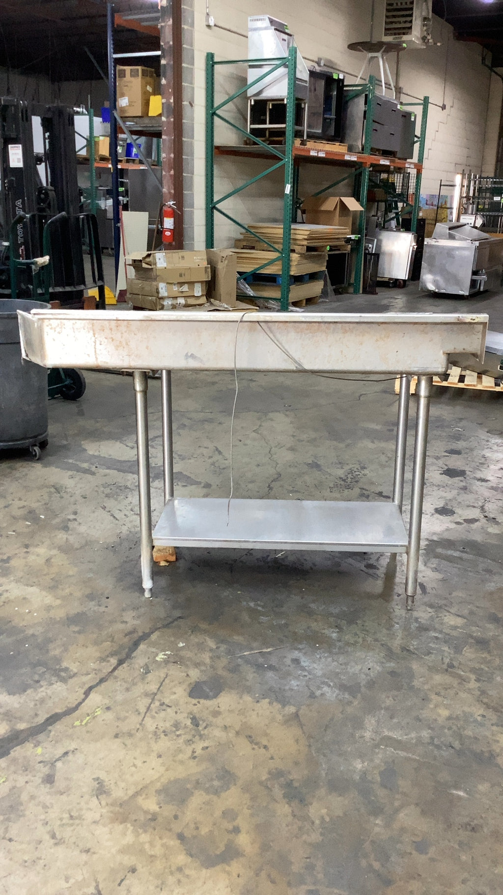 Stainless Steel Basin Work Table W/ Backsplash