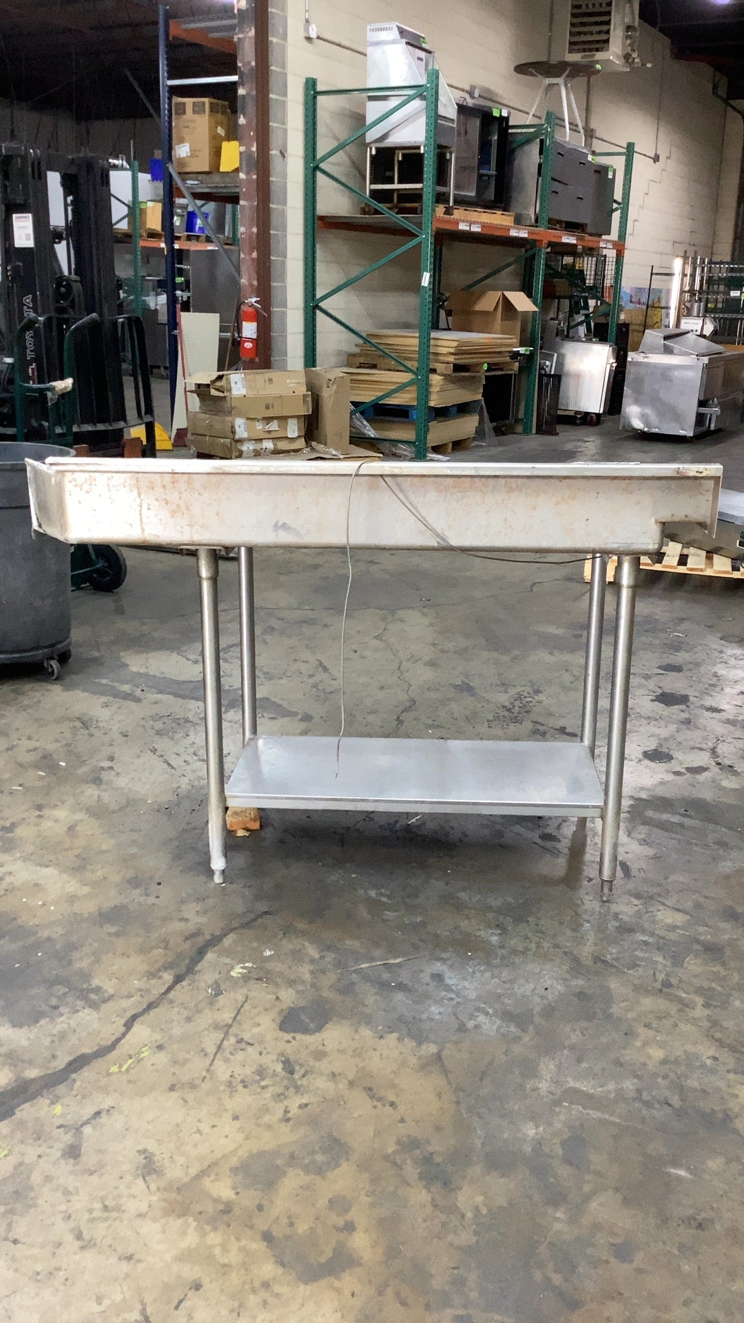 Stainless Steel Basin Work Table W/ Backsplash