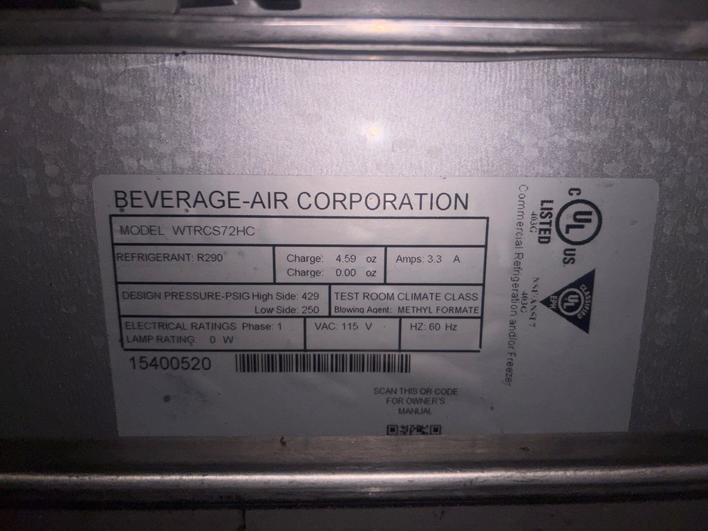 Beverage-Air WTRCS72HC 72" 4 Drawer Refrigerated Chef Base