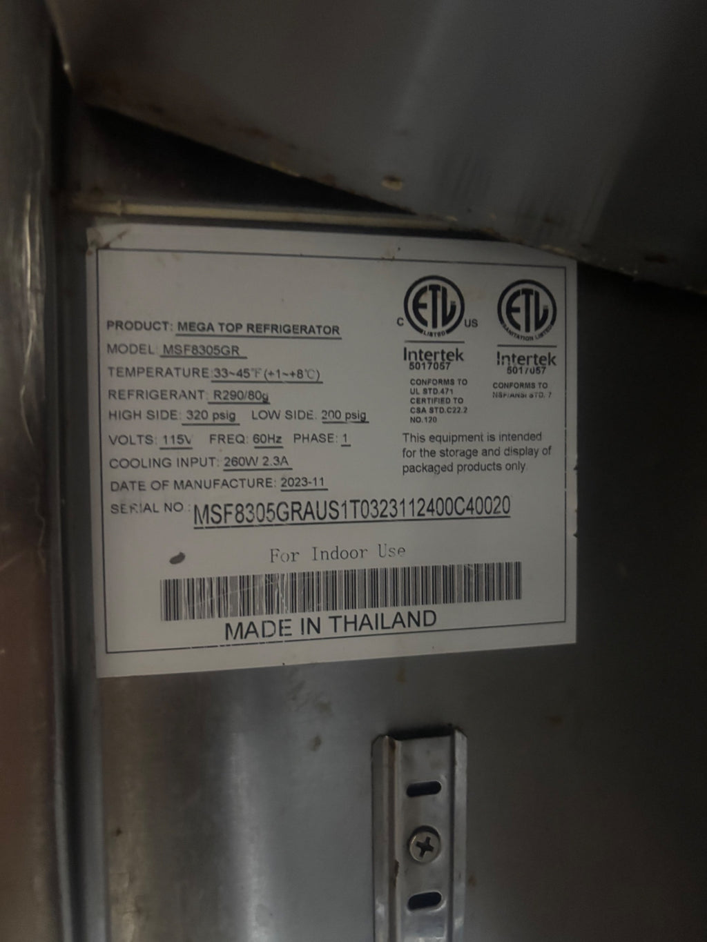 Atosa MSF8305GR Salad Sandwich MegaTop Refrigerator