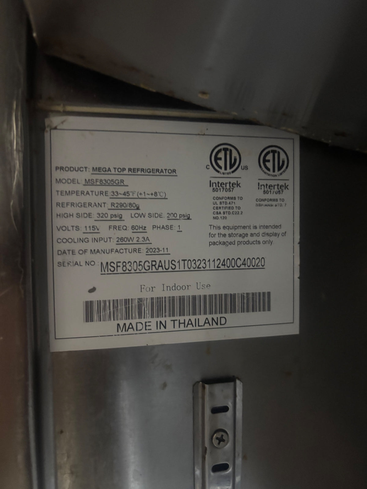 Atosa MSF8305GR Salad Sandwich MegaTop Refrigerator