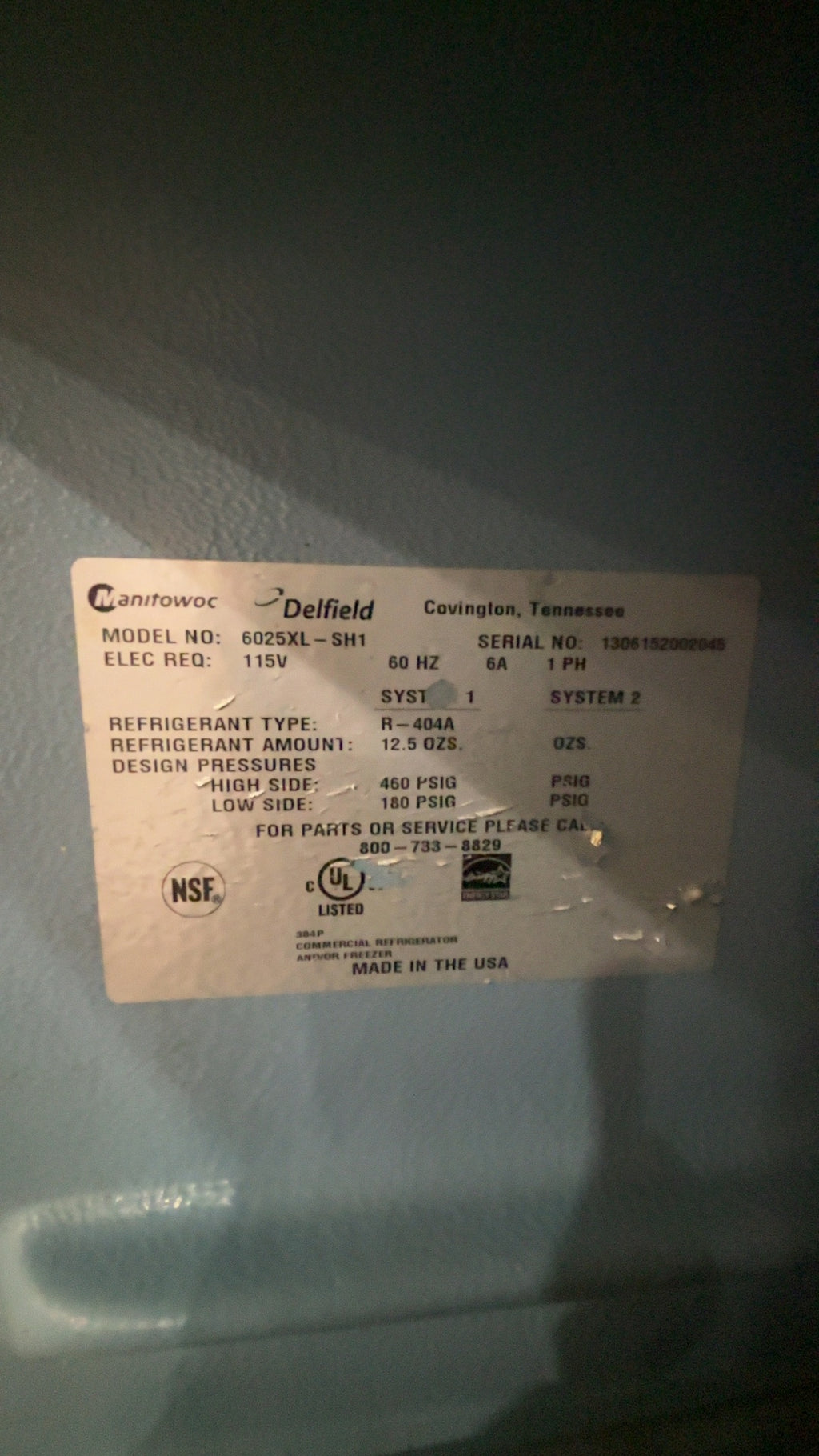 Delfield 6025XL-SH1 Refrigerator Freezer Combination, Upright