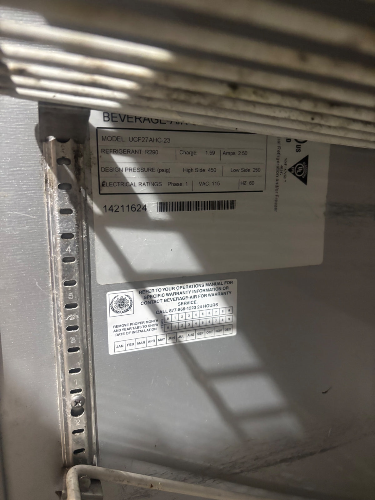 Beverage Air UCF27AHC-23 Undercounter 1 Door Freezer