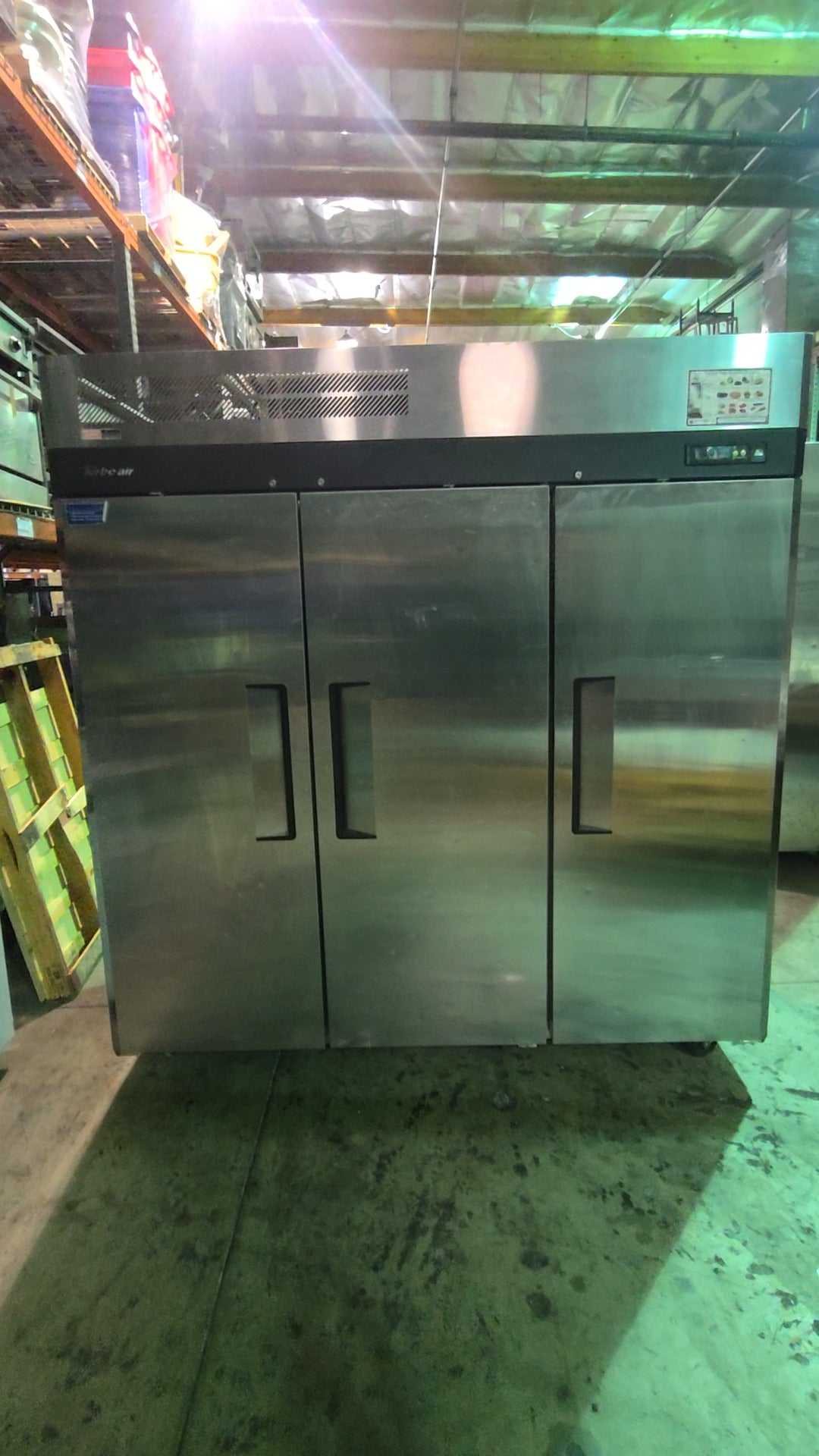 Turbo Air M3R72-3 Refrigerator, Reach-In Upright 3-Door 115V Stainless Steel On Casters