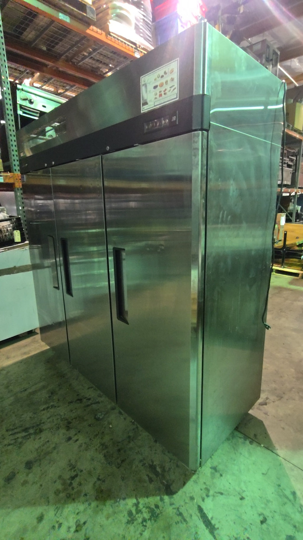 Turbo Air M3R72-3 Refrigerator, Reach-In Upright 3-Door 115V Stainless Steel On Casters