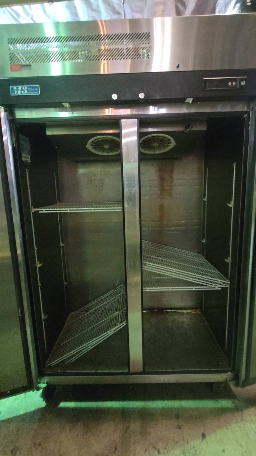 Turbo Air M3R47-2 Refrigerator, Upright Two Solid Doors Stainless Steel Top Mounted Compressor