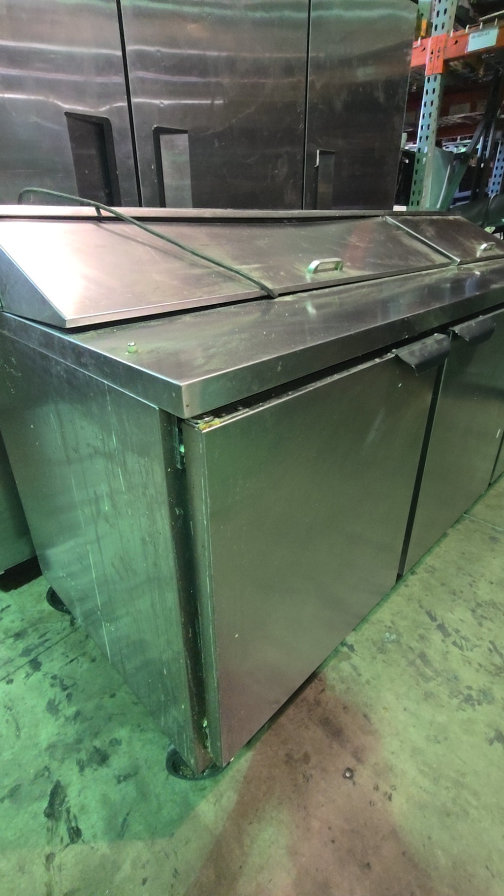 Beverage-Air SPE72HC-18 Refrigerator, Sandwich/Salad Prep Table 3-Door Dual Lid Prep Top
