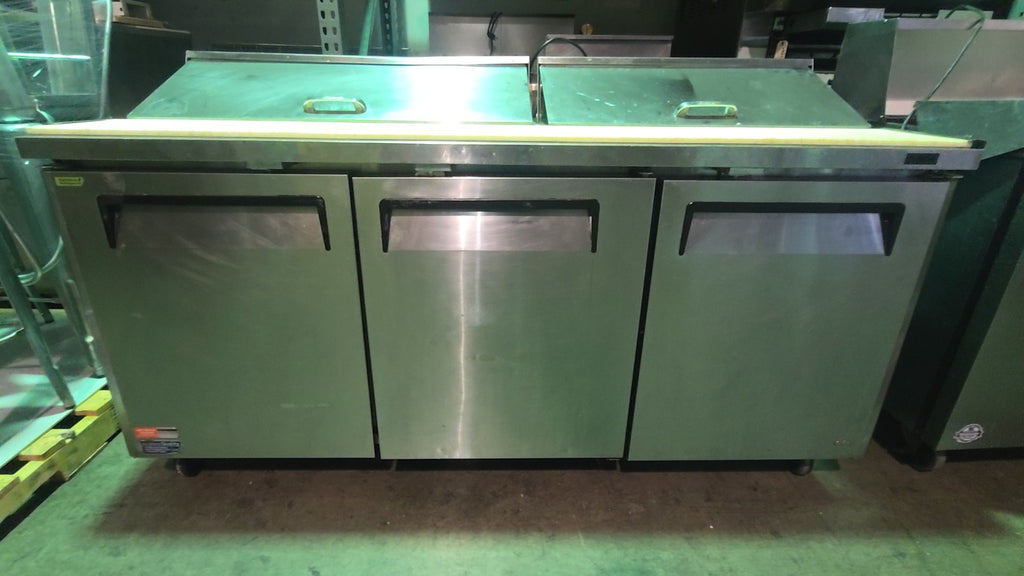 Turbo air MST-72-N Prep Table, Refrigerated Sandwich/Salad 3-Door Mega Top Design R-290 Refrigerant 115V Electrical