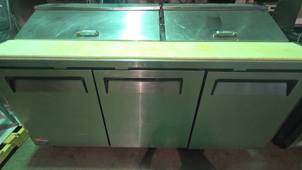 Turbo air MST-72-N Prep Table, Refrigerated Sandwich/Salad 3-Door Mega Top Design R-290 Refrigerant 115V Electrical