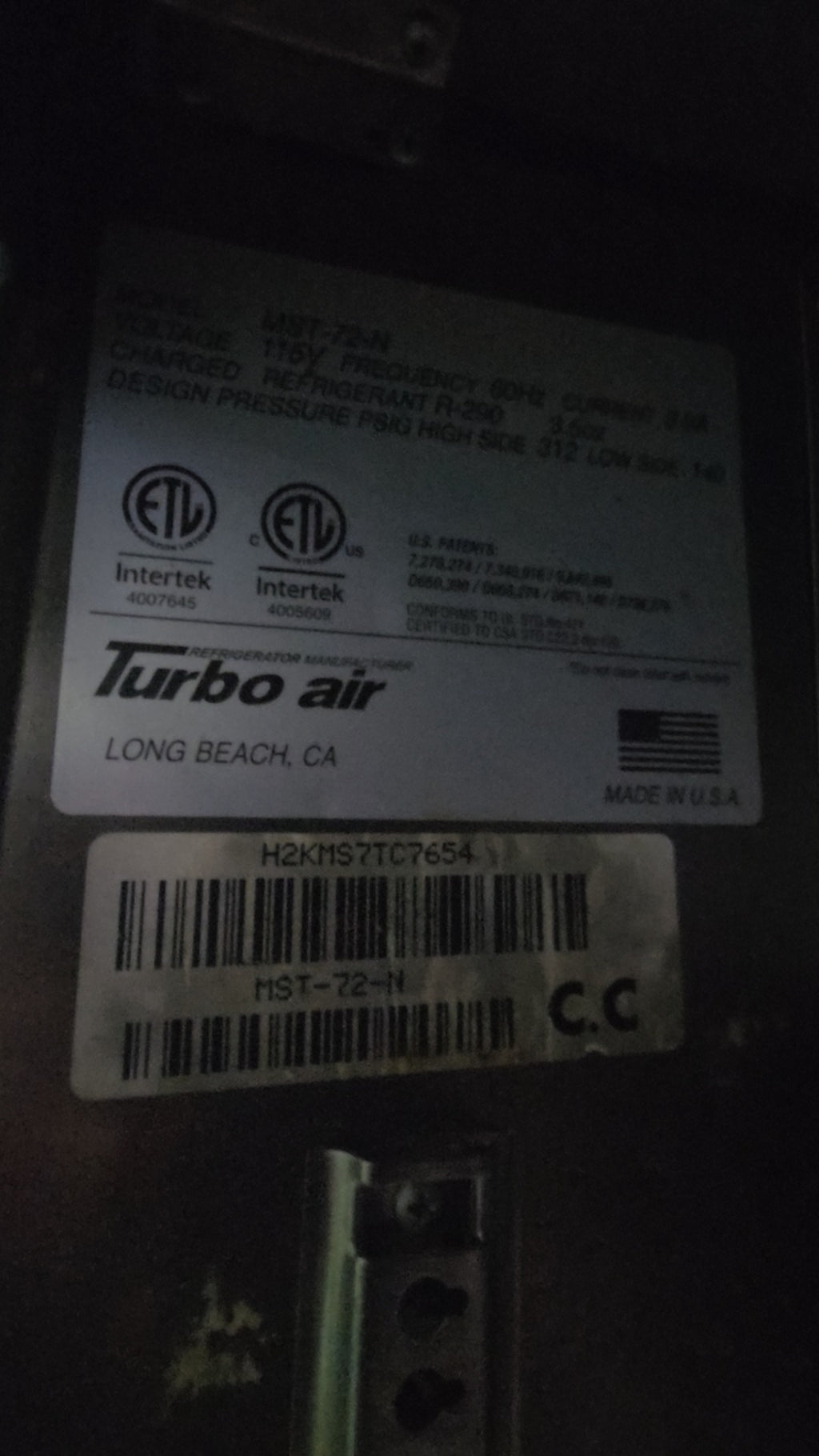 Turbo air MST-72-N Prep Table, Refrigerated Sandwich/Salad 3-Door Mega Top Design R-290 Refrigerant 115V Electrical