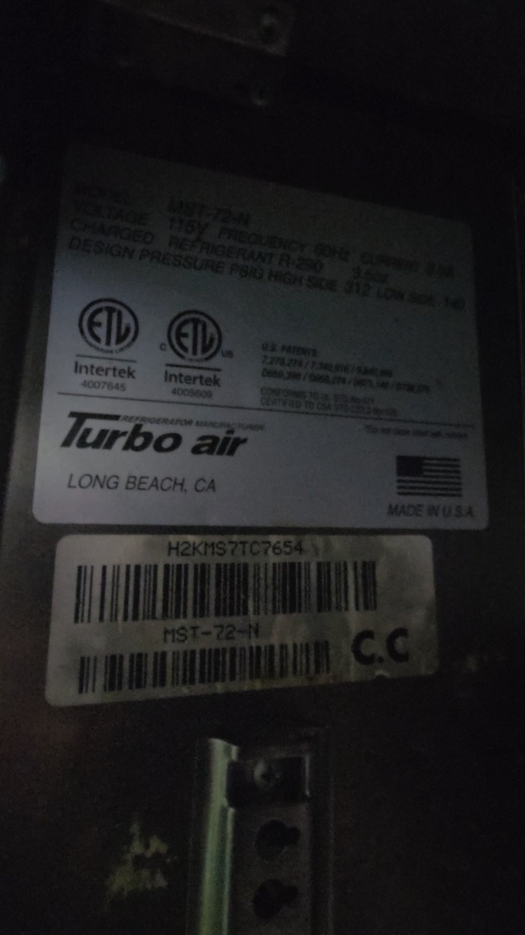 Turbo air MST-72-N Prep Table, Refrigerated Sandwich/Salad 3-Door Mega Top Design R-290 Refrigerant 115V Electrical