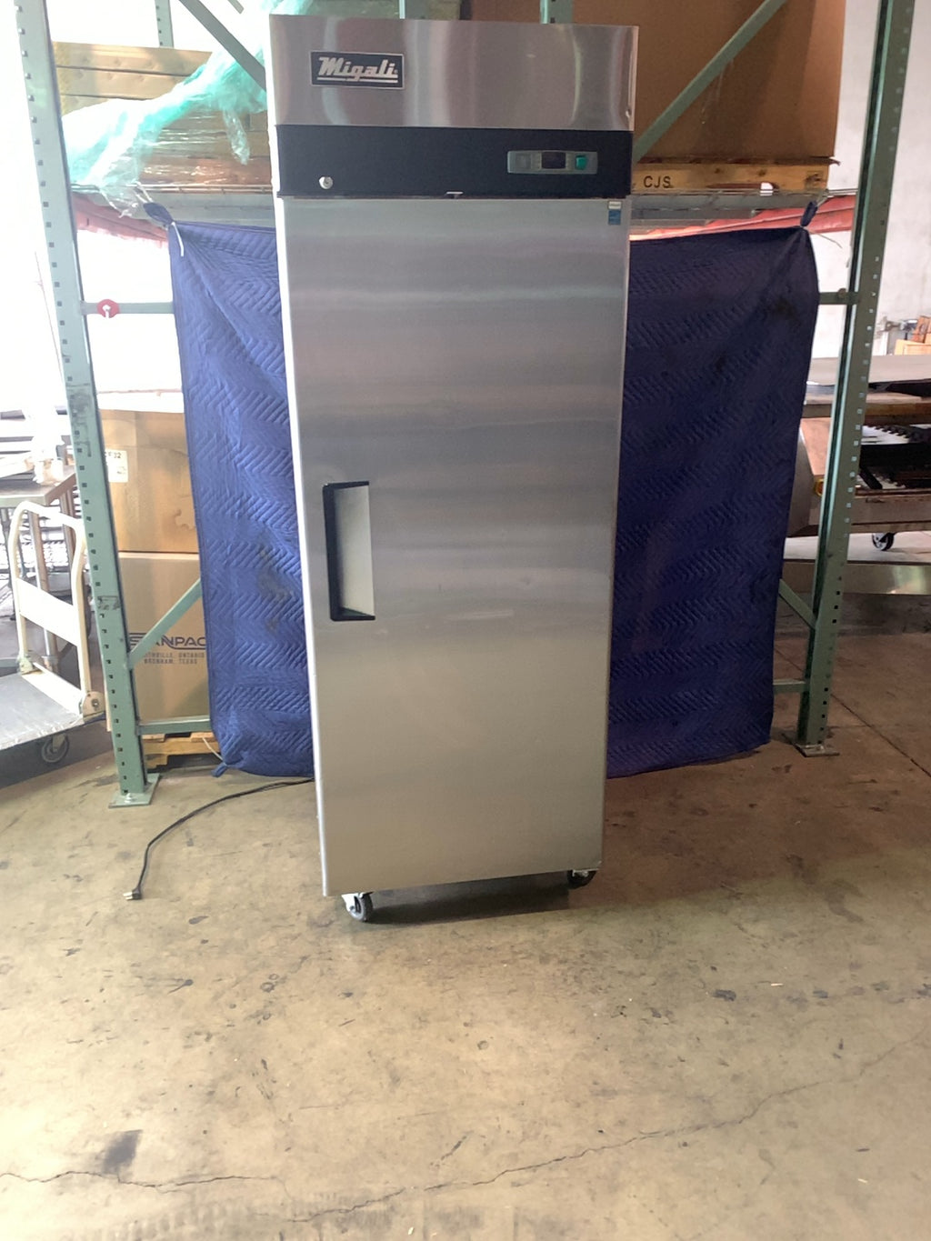 Migali Industries Inc C-1R-HC Reach-In Cooler, Vertical 1 Solid Door, Stainless Steel, Digital Control, On Casters