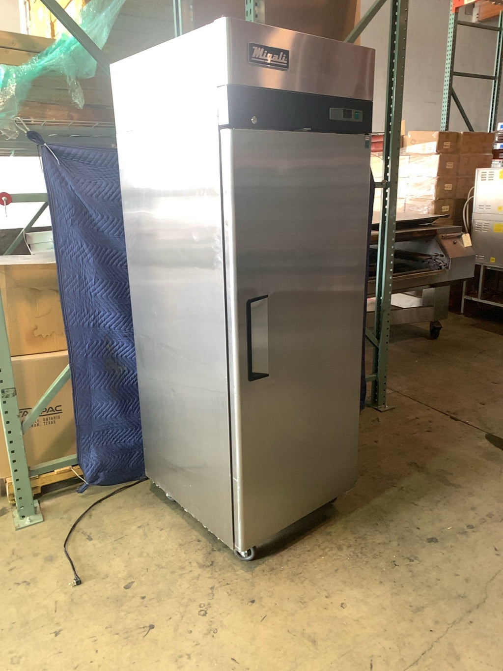 Migali Industries Inc C-1R-HC Reach-In Cooler, Vertical 1 Solid Door, Stainless Steel, Digital Control, On Casters