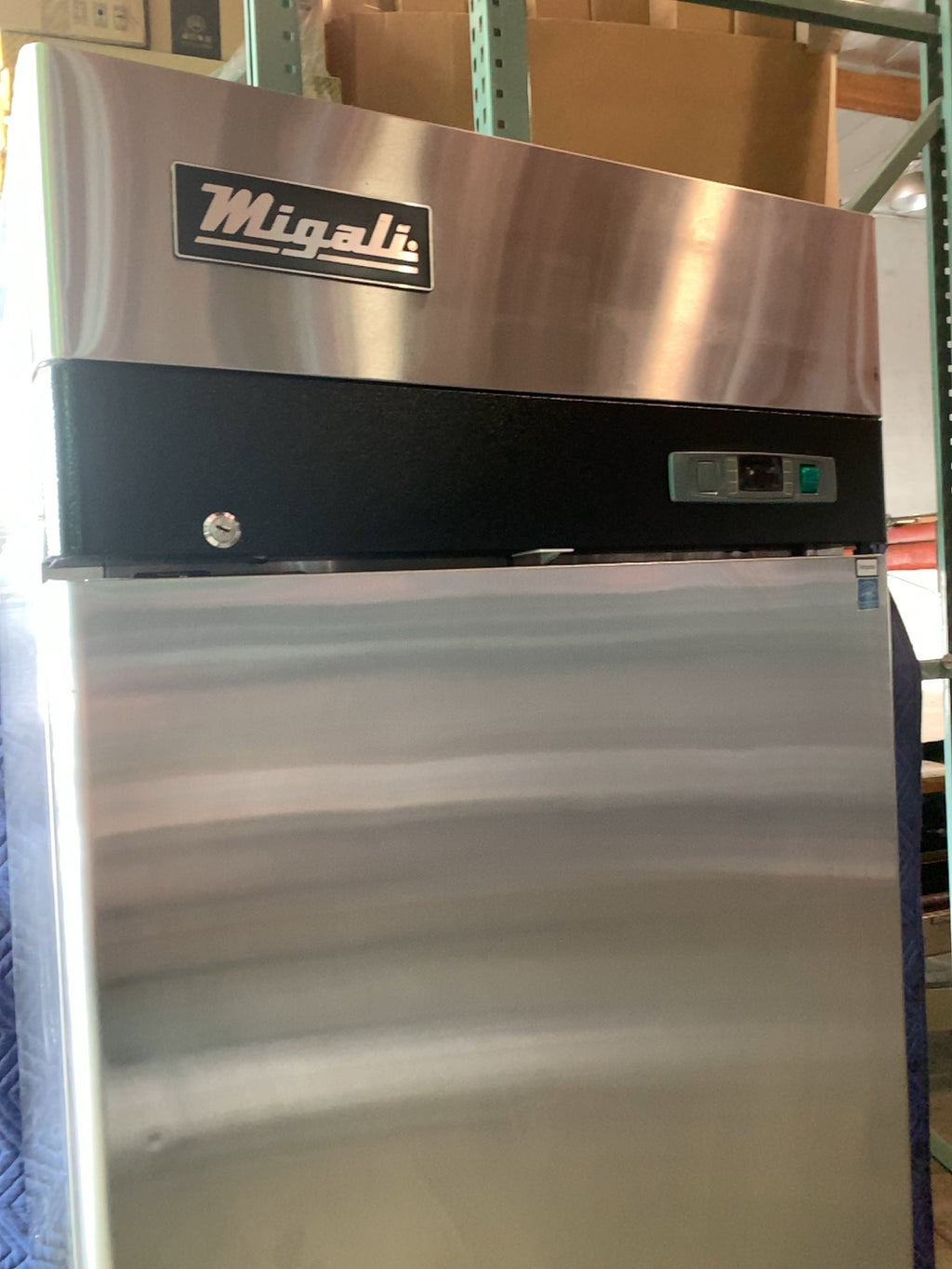 Migali Industries Inc C-1R-HC Reach-In Cooler, Vertical 1 Solid Door, Stainless Steel, Digital Control, On Casters