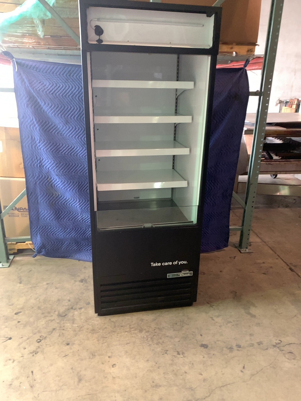 True TOAM-30-HC - TSL01 Refrigerated Display, Open Air Merchandiser Black Finish 4 Shelves RCU Technology
