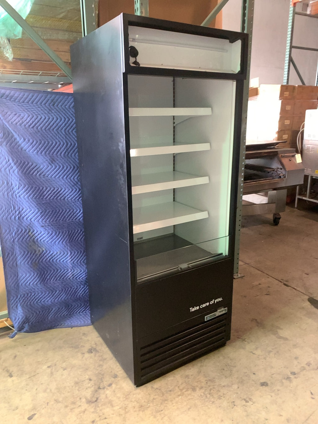 True TOAM-30-HC - TSL01 Refrigerated Display, Open Air Merchandiser Black Finish 4 Shelves RCU Technology