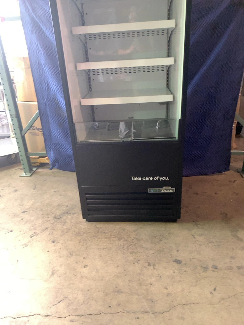 True TOAM-30-HC - TSL01 Refrigerated Display, Open Air Merchandiser Black Finish 4 Shelves RCU Technology