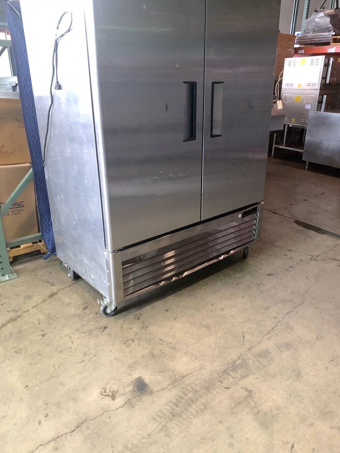 Atosa MBF8507GR Vertical Cooler, Bottom Mount Reach-In 2 Solid Swing Doors 115V Stainless Steel On Casters