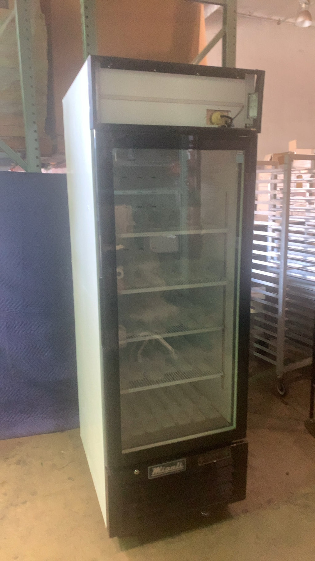 Migali C-23RM-HC Refrigerator, Bottom Mount Glass Door Upright 115V Single Swing Door