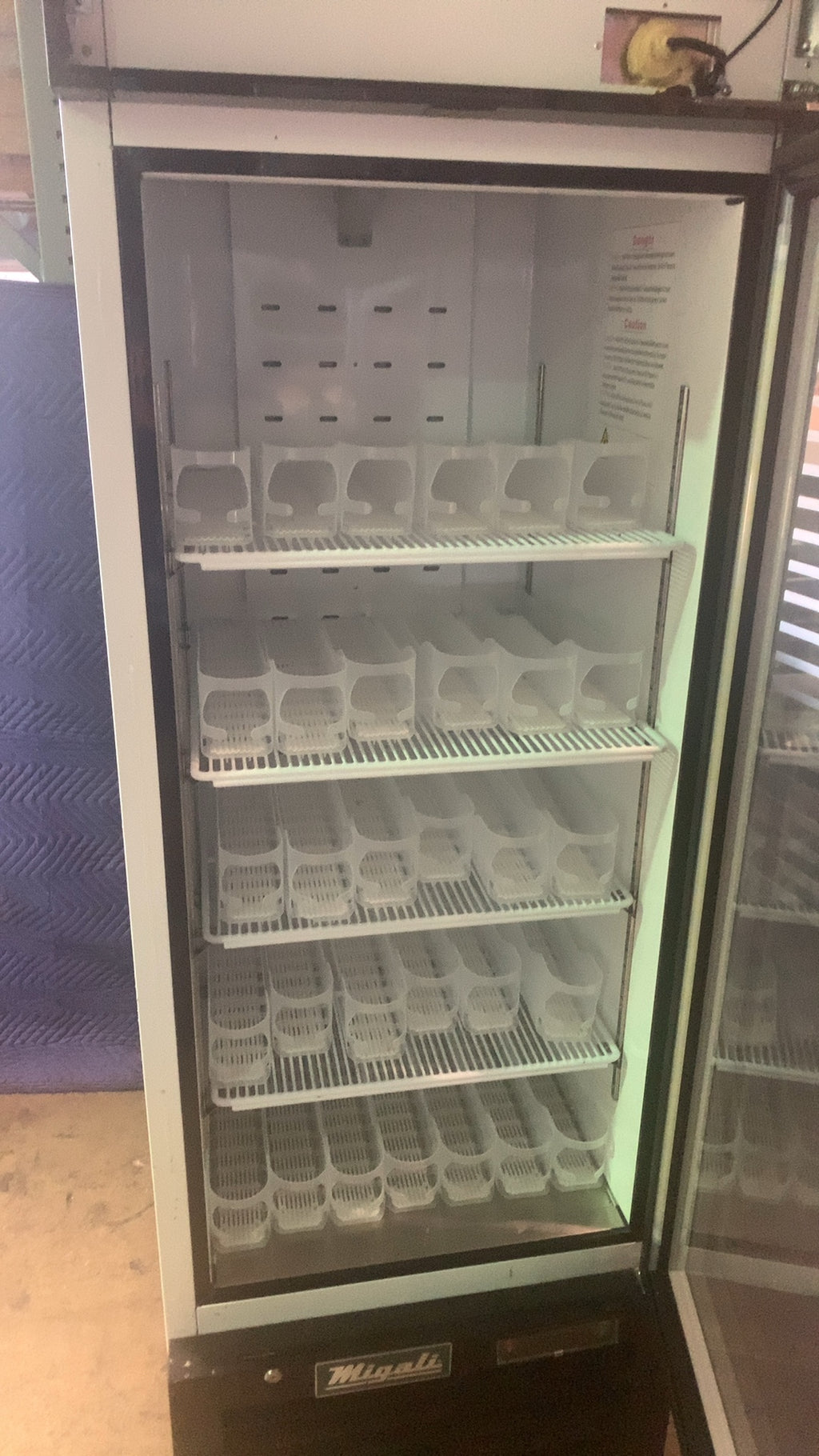 Migali C-23RM-HC Refrigerator, Bottom Mount Glass Door Upright 115V Single Swing Door