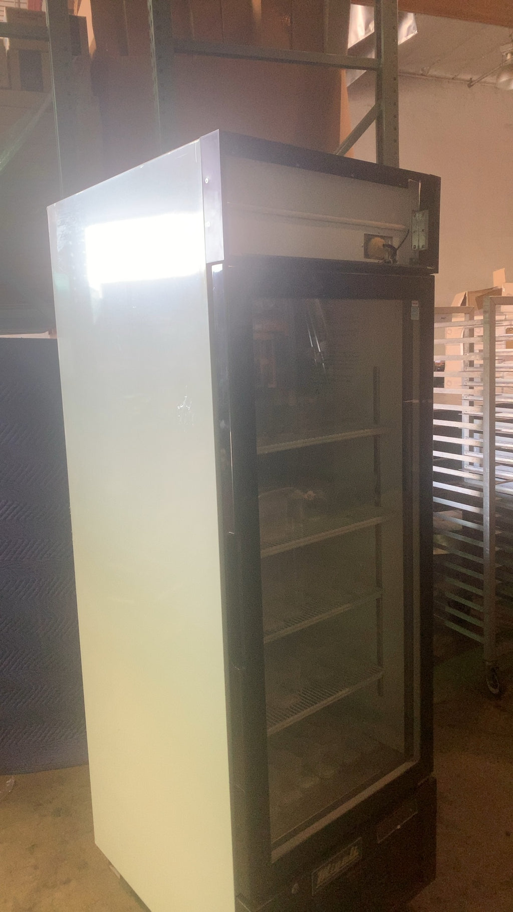 Migali C-23RM-HC Refrigerator, Bottom Mount Glass Door Upright 115V Single Swing Door