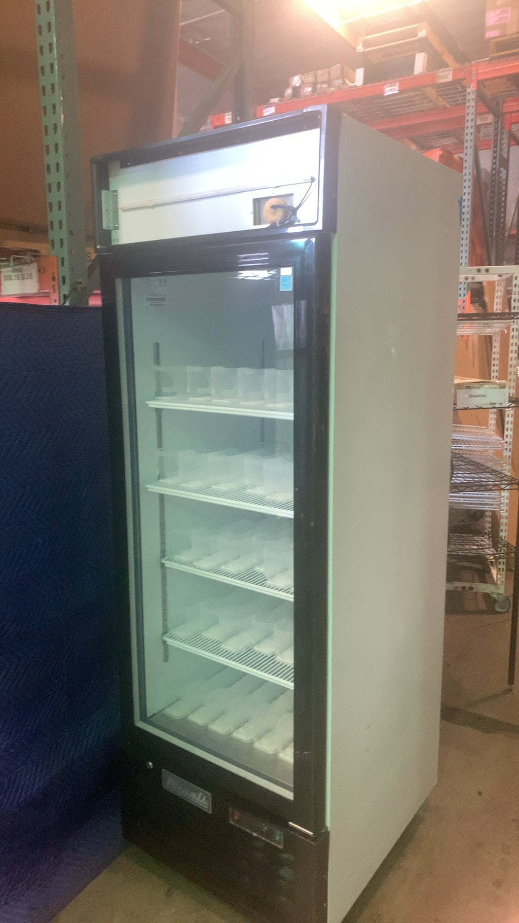 Migali C-23RM-HC Refrigerator, Bottom Mount Glass Door Upright 115V Single Swing Door