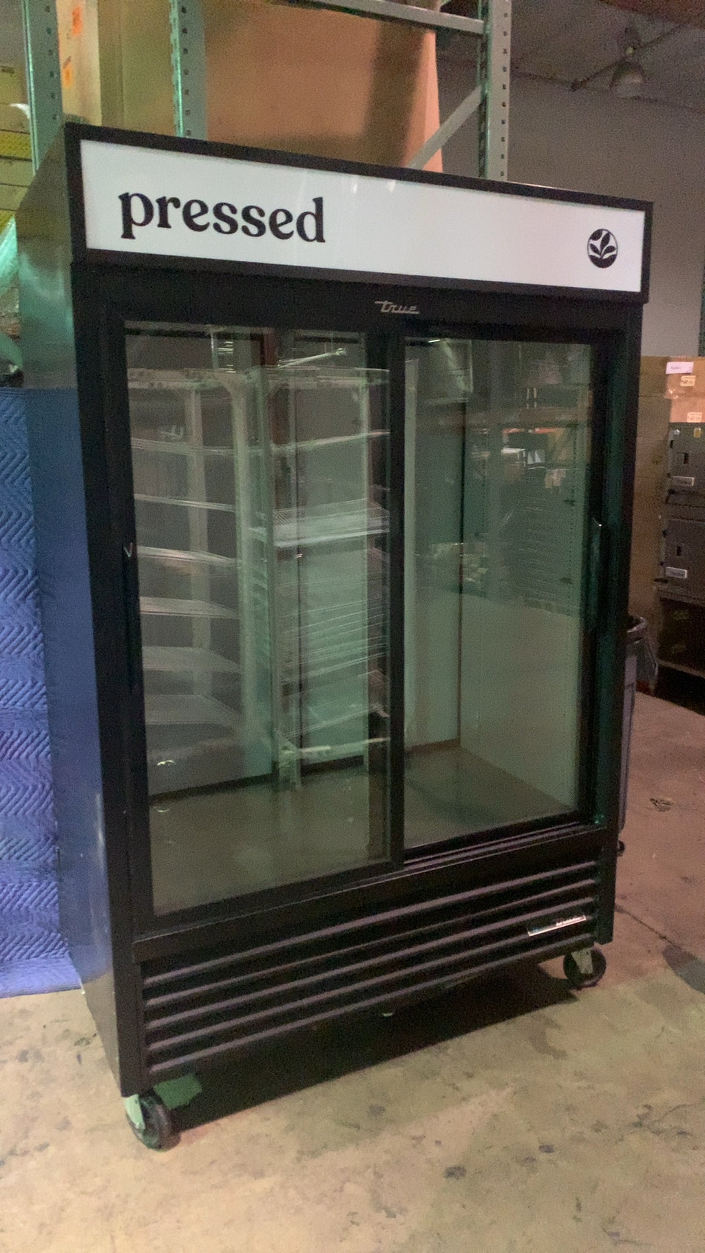 True GDM-47RL-HC-LD Display Refrigerator, Sliding Glass Door 2-Section R290 Refrigerant