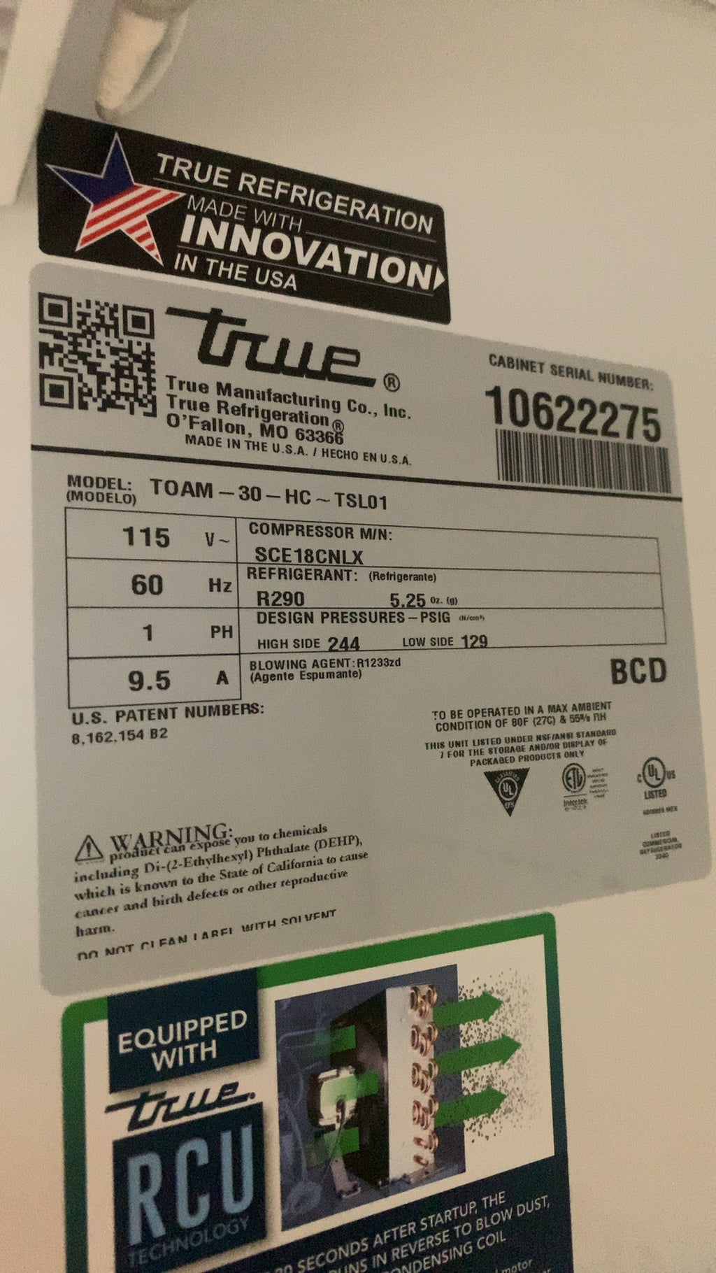 True TOAM-30-HC-TSL01 Refrigerator, Open Air Merchandiser 'pressed JUICERY' Branded, 115V