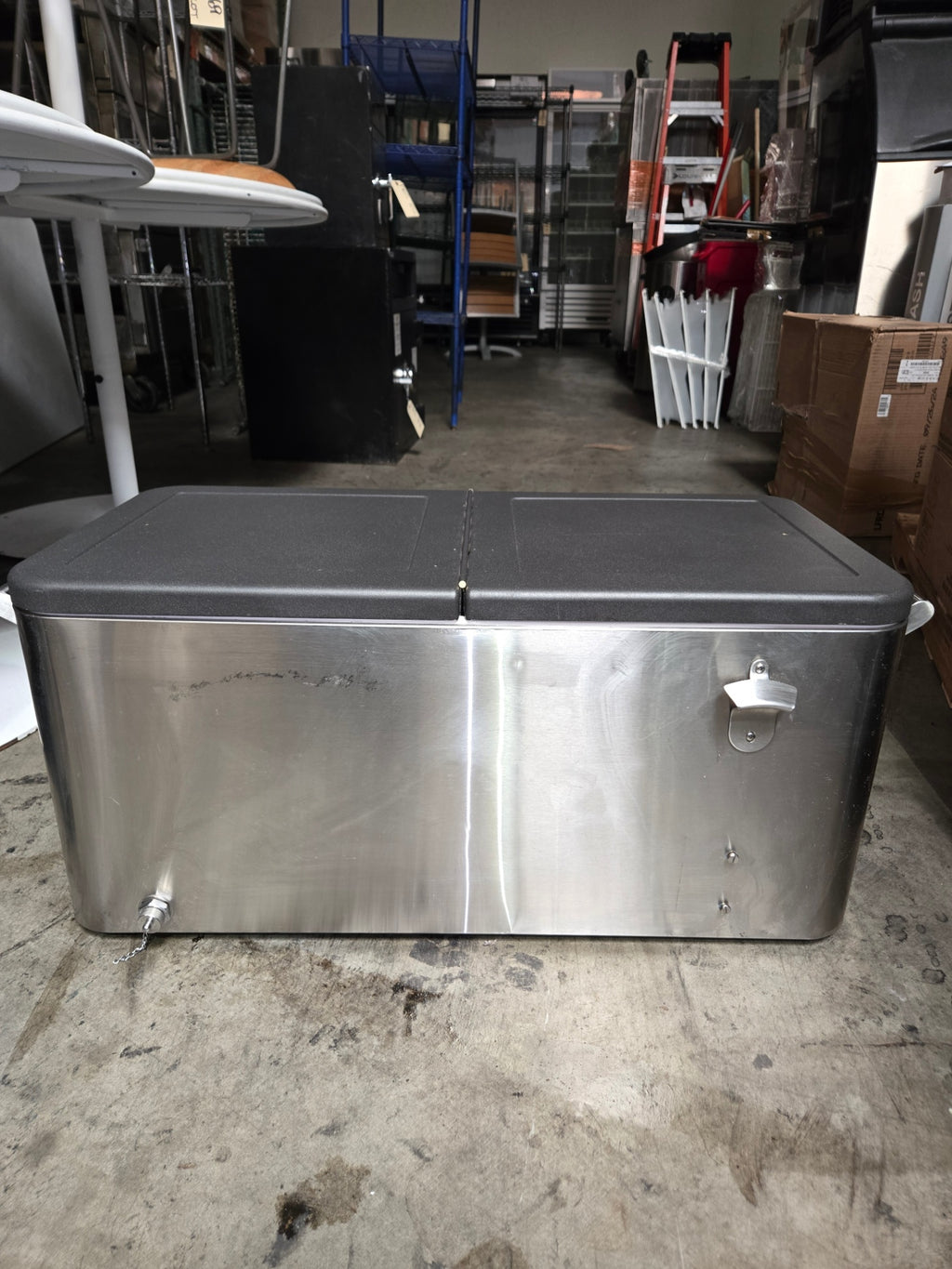 Stainless Steel Party Cooler, Party Split Lid Spigot Bottle Opener