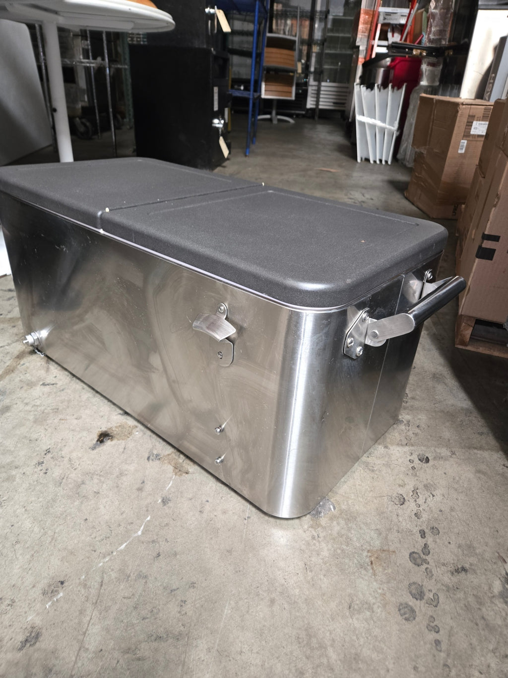 Stainless Steel Party Cooler, Party Split Lid Spigot Bottle Opener