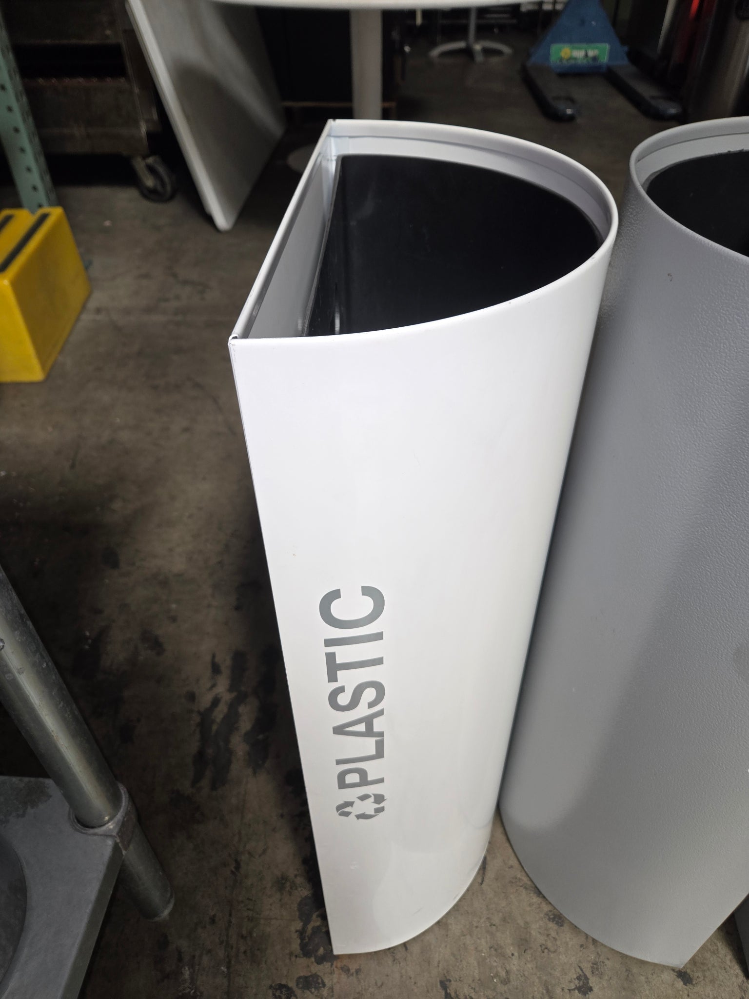 REC-WST-SERIES Waste and Recycling Bins, Modular Half-Round Commercial 5 Piece Set
