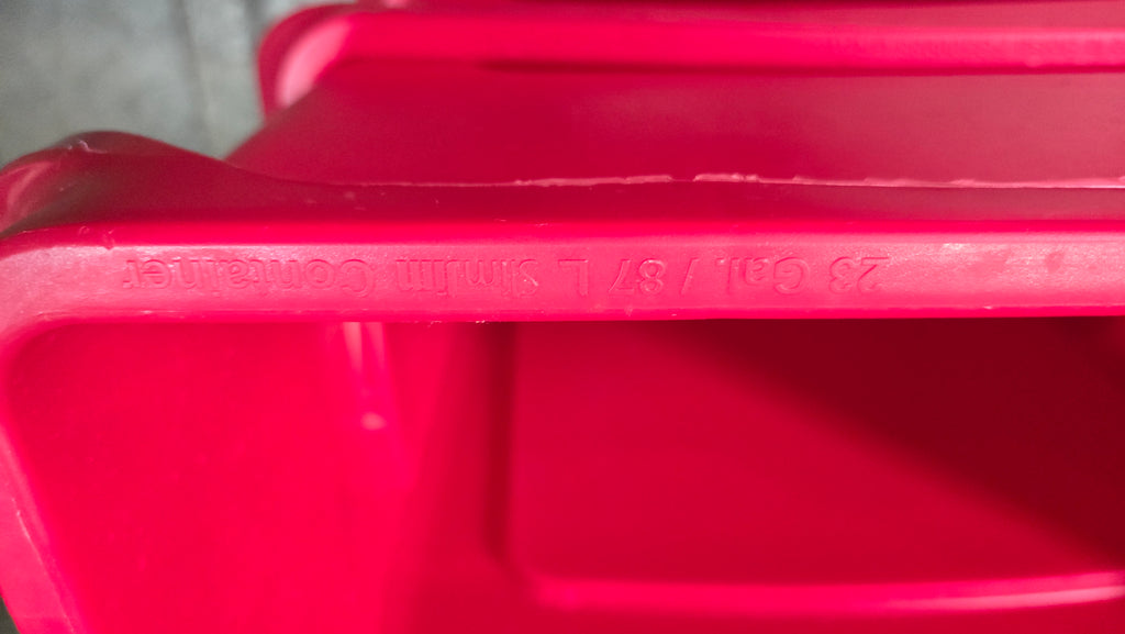 Rubbermaid SlimJim Container Waste Container, Slim-Fit 23 Gallon Capacity Red Plastic