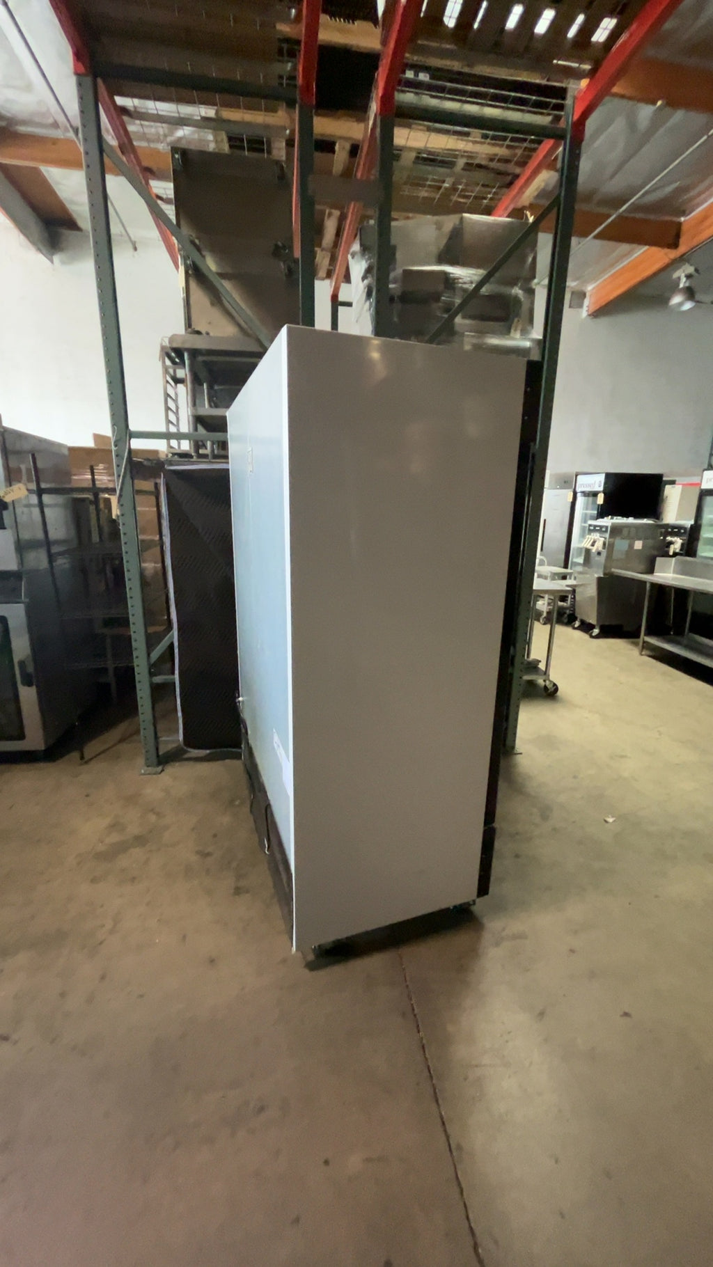 Migali C-49RM-HC Refrigerator, Rear Mount Glass Door Two Doors 115V Wheels